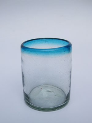 Ofertas / vasos chicos con borde azul aqua / �stos vasos chicos son un gran complemento para su juego de jarra y vasos grandes.